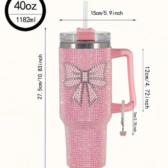 Pink Rhinestone Tumbler with Bow; brand new still in box. - Picture 1 of 1